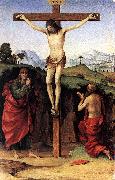 FRANCIA, Francesco Crucifixion with Sts John and Jerome dfh USA oil painting artist